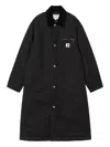 Carhartt Mid-weight Cotton Canvas Coat With Diamond Quilted Lining In Black