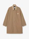 Carhartt Long Sleeve Collared Coat Front Pockets In Brown