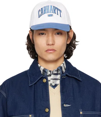 Carhartt White & Blue Lecture Cap In 2xexx White/blueiris