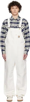 Carhartt Man Overalls Off White Size 30w-30l Organic Cotton In D602 Wax