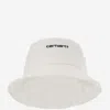 Carhartt Canvas Bucket Hat With Logo In White