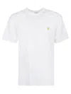 Carhartt Logo-embroidered Crew-neck T-shirt In White