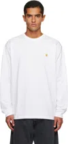 Carhartt White Chase Long Sleeve T-shirt In White