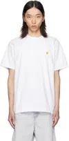 Carhartt Short Sleeve Chase T Shirt White Gold In White