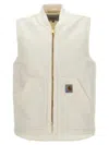 Carhartt Vest With Patch Pockets And Ribbed Collar In White