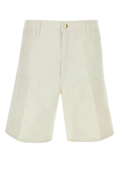 CARHARTT WHITE COTTON DOUBLE KNEE SHORT