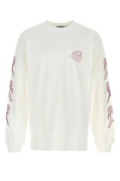 CARHARTT WHITE COTTON L/S TERRESTRIAL T-SHIRT