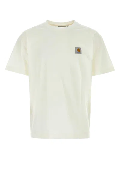 Carhartt White Cotton Oversize S/s Nelson T-shirt In Wax