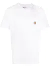 Carhartt White Cotton Short-sleeved T-shirt With Logo  Wip In White