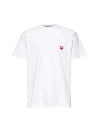CARHARTT WHITE COTTON S/S POCKET HEART T-SHIRT