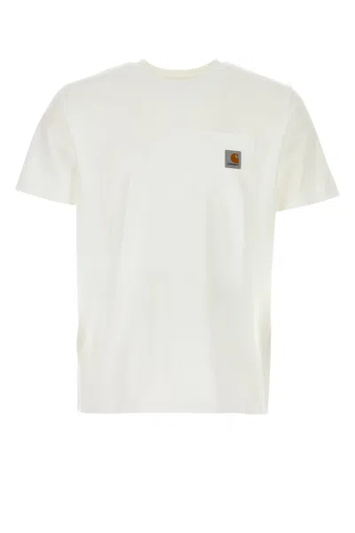 Carhartt Cotton Crew Neck T-shirt Pocket In White