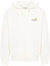 Carhartt White Cotton Sweatshirt With Zip In Beige