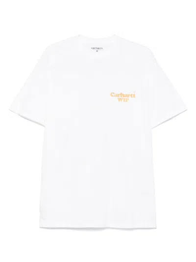 Carhartt White Crewneck Logo Print T-shirt