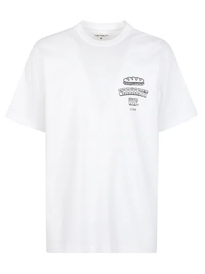 CARHARTT WHITE CREWNECK LOGO T-SHIRT