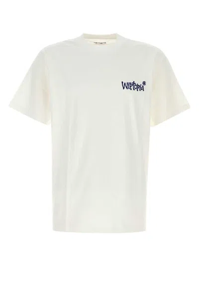 CARHARTT WHITE CREWNECK LOGO T-SHIRT