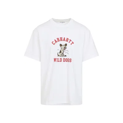 CARHARTT WHITE CREWNECK PRINTED T-SHIRT