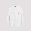 Carhartt Striped Cotton Shirt With Pockets And Collar In White