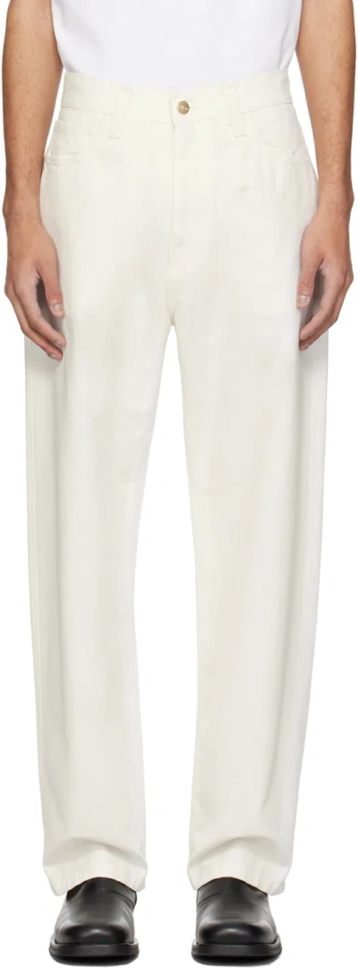 Carhartt White Landon Trousers In D6 Wax