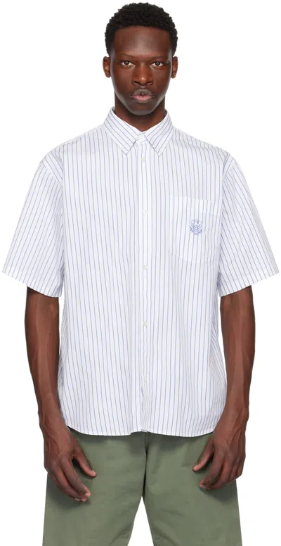 Carhartt White Linus Shirt In 21z Linus Stripe, Bl