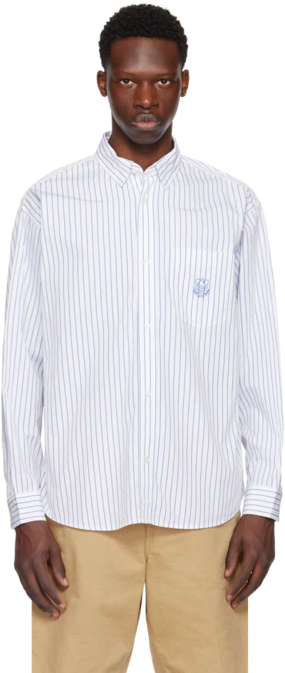Carhartt White Linus Shirt In 21z Linus Stripe, Bl