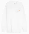 Carhartt Fleeced Cotton American Script Crew-neck Sweatshirt With Emb In White