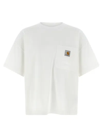 Carhartt White Logo T-shirt In Neutral