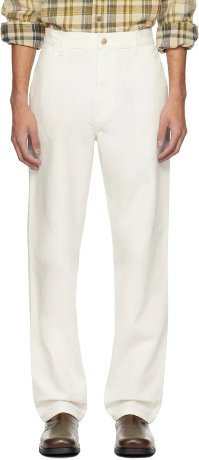 Carhartt White Simple Trousers In D6 Wax