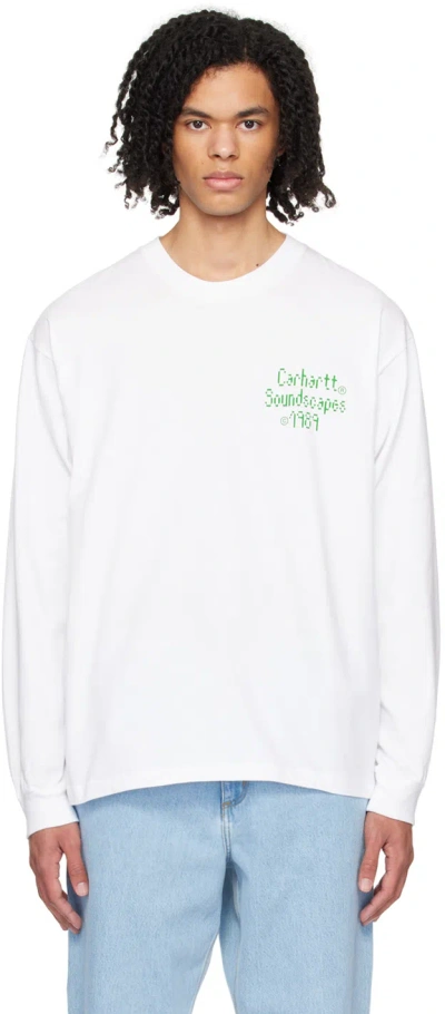 Carhartt Soundface Long-sleeve T-shirt In White