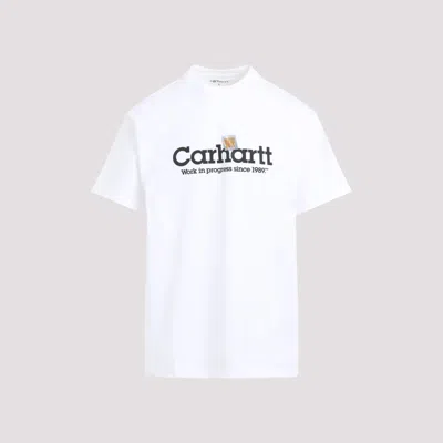 CARHARTT WHITE S/S LABEL SCRIPT COTTON T-SHIRT