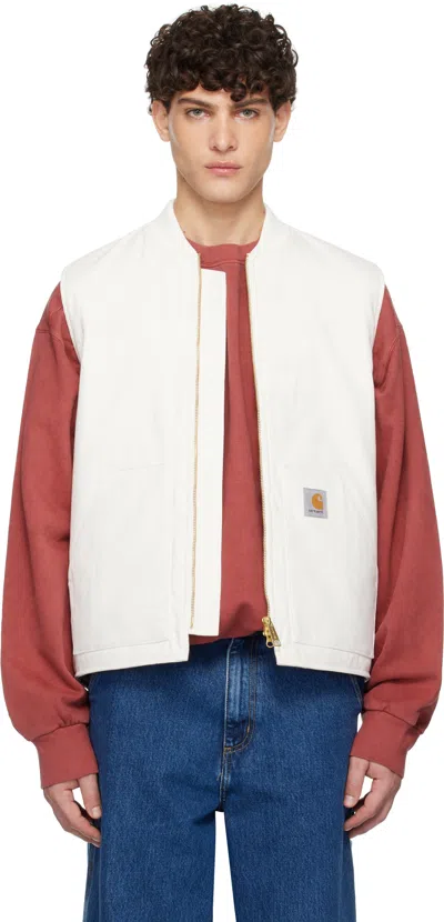 Carhartt White Winter Vest In D601 Wax