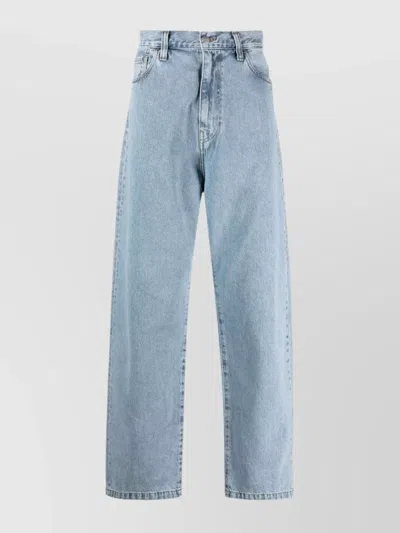 CARHARTT WIDE LEG COTTON BLEND DENIM TROUSERS