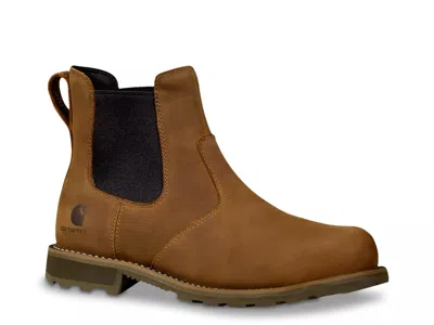 Carhartt Wide Width Frontier Steel Toe Work Chelsea Boot In Brown