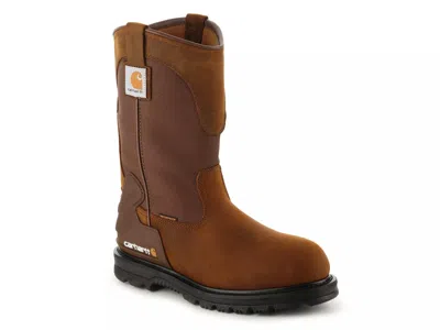 Carhartt Wide Width Heritage 11inch Waterproof Steel Toe Wellington Work Boot In Brown