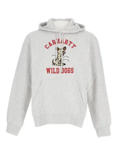 Carhartt Wild Dogs Drawstring Hoodie In Gray