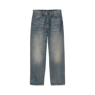 Pre-owned Carhartt Wip Aaron Pant Camano Denim 'blue (worn Used Wash)' | Men's Size 36