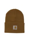 Carhartt Watch Logo Patch Beanie In Brown