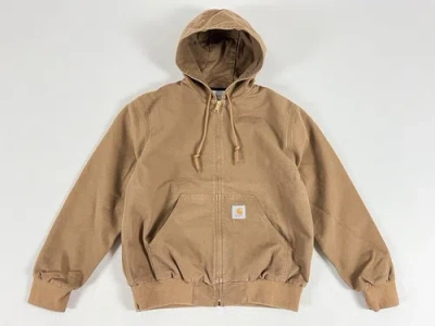 Pre-owned Carhartt Wip Active Jacket Hamilton Brown Rinsed Xl