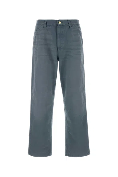 Carhartt Wip Air Force Bleu Canvas Single Knee Pant In Gray