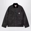 Carhartt Wip Alumni Chore Coat Jacket In Black Nylon In Black