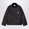 Carhartt Wip Alumni Chore Coat Jacket In Black Nylon In Black