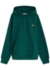 Carhartt Wip American Hooded Cotton-blend Sweatshirt In Green