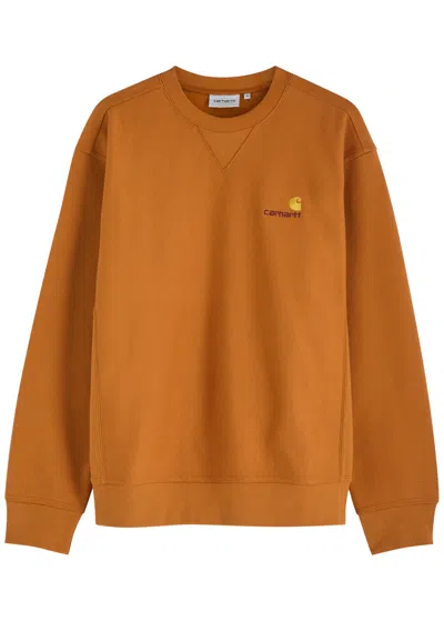 Carhartt Wip American Script Cotton-blend Sweatshirt In Brown