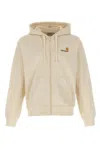 Carhartt Hoded American Script Sweatshirt In Neutral