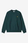 Carhartt American Script Cotton Blend Sweatshirt In Green