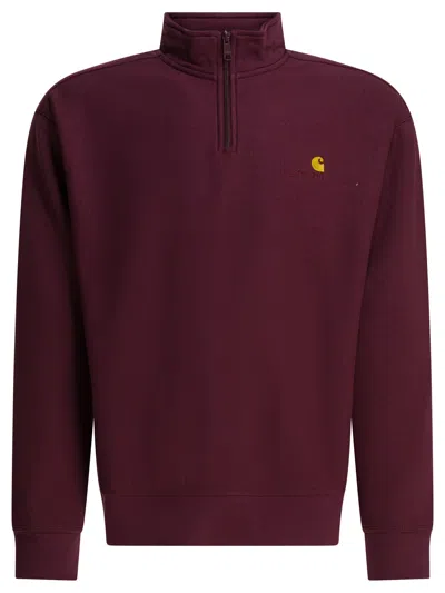 Carhartt Wip "american Script" Sweatshirt In Burgundy