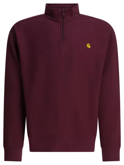 Carhartt American Script Sweatshirts Bordeaux In Burgundy