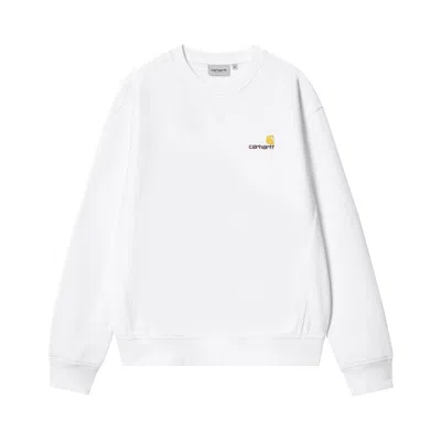 Pre-owned Carhartt Wip American Script Sweatshirt 'white' | Men's Size M