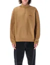 Carhartt Cotton Blend Crew Neck American Script Sweat In Peanuts