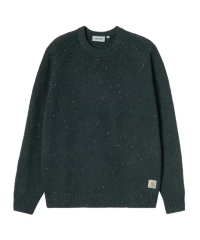 Carhartt Wip Anglistic Crewneck Knitted Sweater In Black