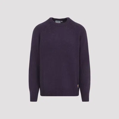 Carhartt Wip Anglistic Pullover Sweater For Men In Purple